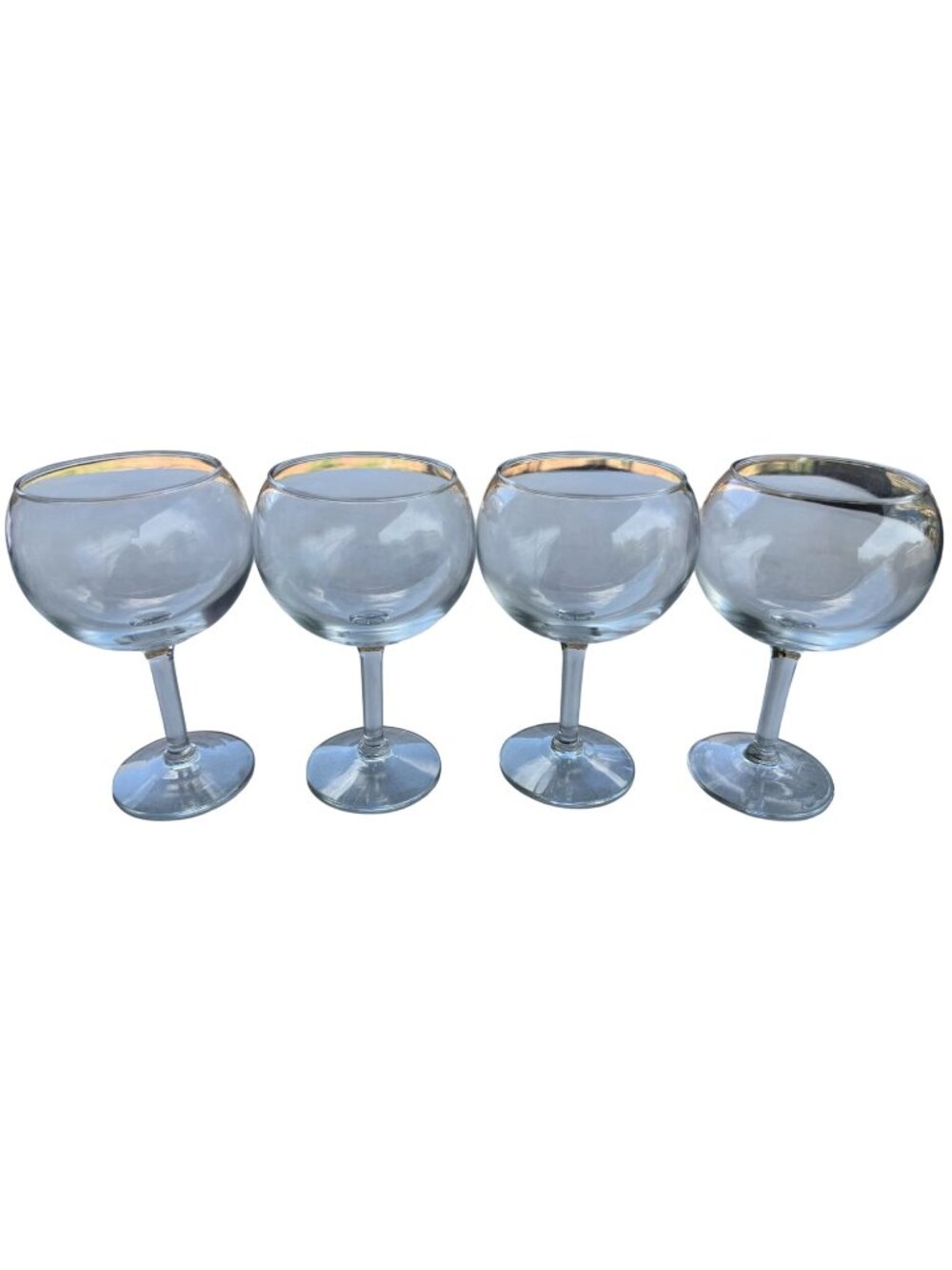 Set of 4 Unbranded 12 oz. Clear Balloon Wine Glasses 6" Tall